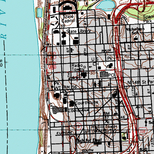 Topographic Map of Saint James Episcopal Day School, LA