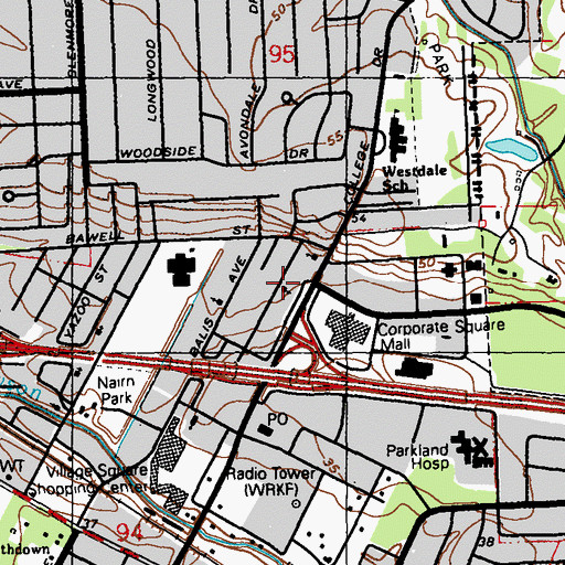 Topographic Map of Saint Michael Spiritual Church, LA