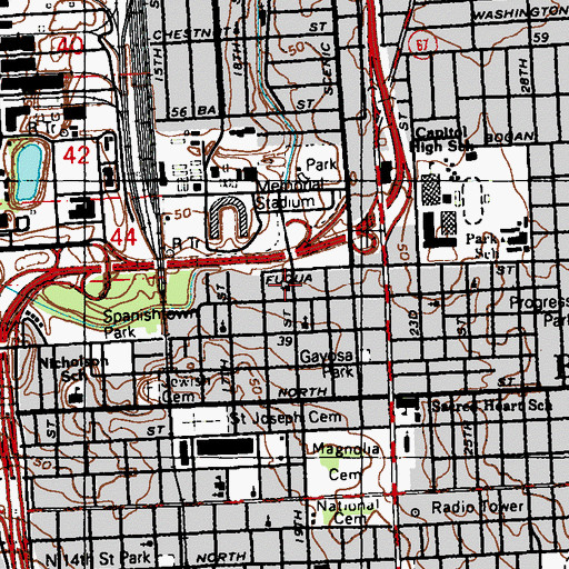 Topographic Map of Universal Christian Center, LA
