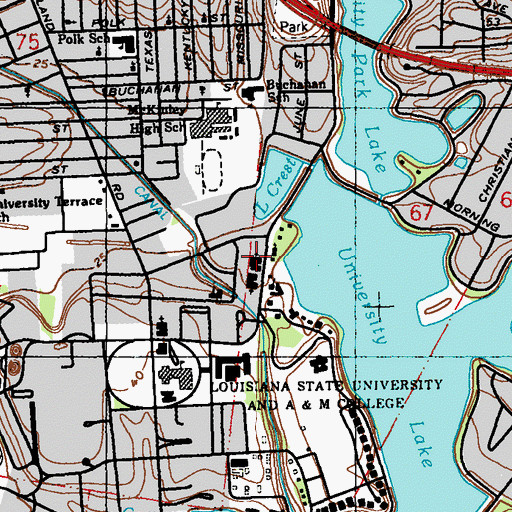 Topographic Map of University Presbyterian Church, LA