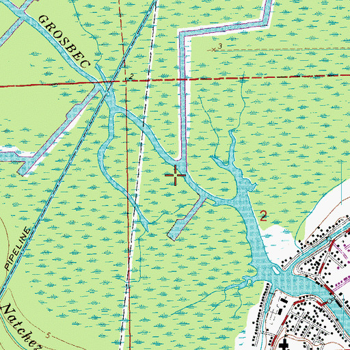 Topographic Map of Grosbec Bayou Gas Field, LA