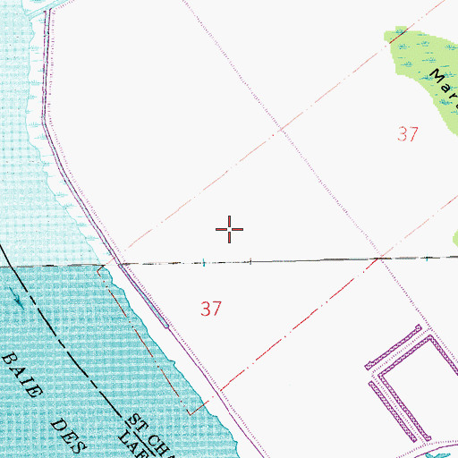 Topographic Map of Martin Island Gas Field, LA