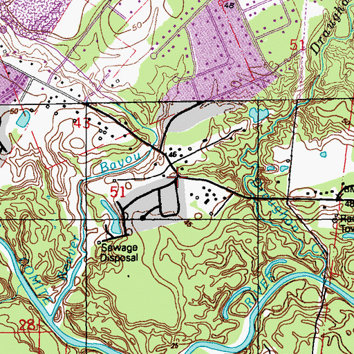 Topographic Map of Frenchtown School (historical), LA