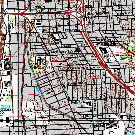 Topographic Map of Greater Saint Johns Baptist Church, LA