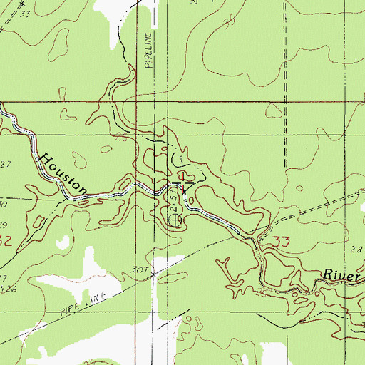 Topographic Map of Bear Head Creek, LA