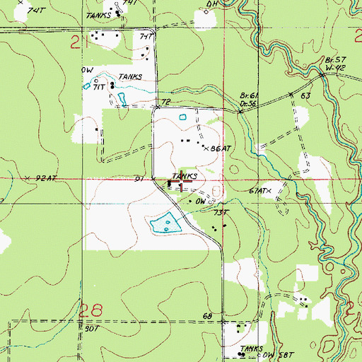 Topographic Map of Bear Oil Field, LA
