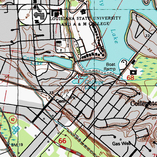 Topographic Map of College Lake, LA