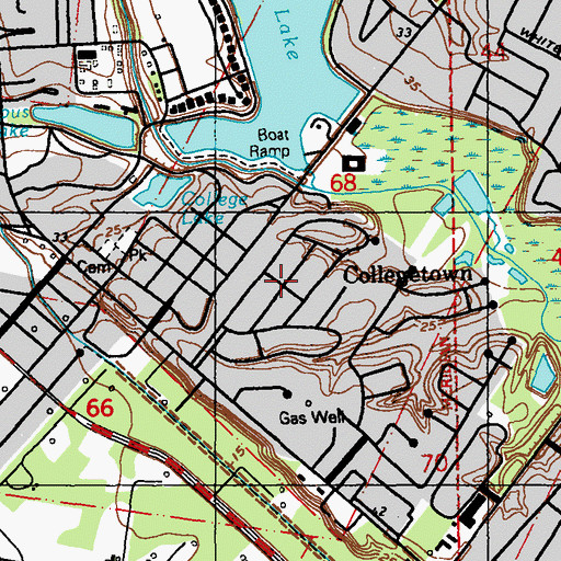 Topographic Map of Collegetown, LA