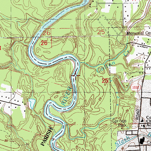 Topographic Map of Colton Creek, LA