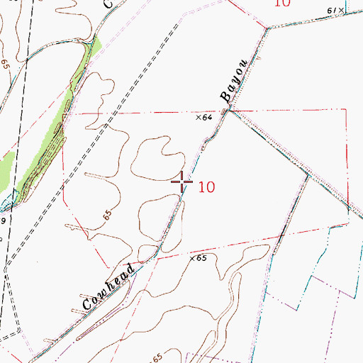 Topographic Map of Cowhead Bayou, LA