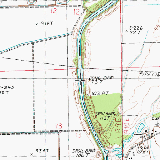 Topographic Map of Dam 73, LA