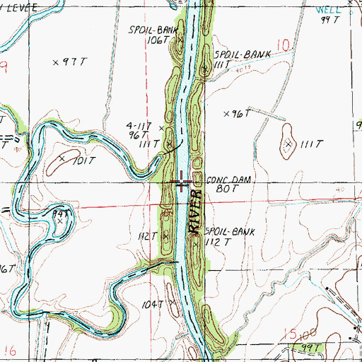 Topographic Map of Dam 80, LA