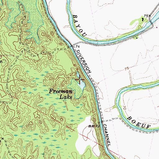 Topographic Map of Freeman Lake, LA