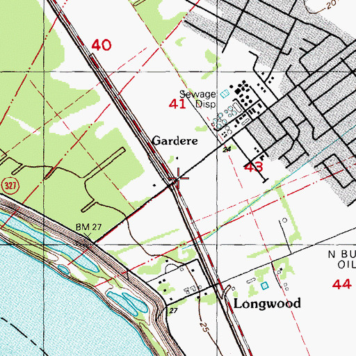 Topographic Map of Gardere, LA