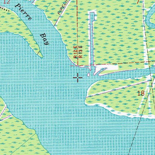Topographic Map of Grand Bayou, LA