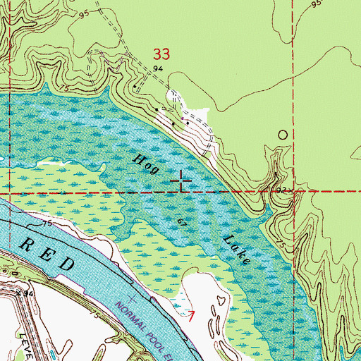 Topographic Map of Hog Lake, LA