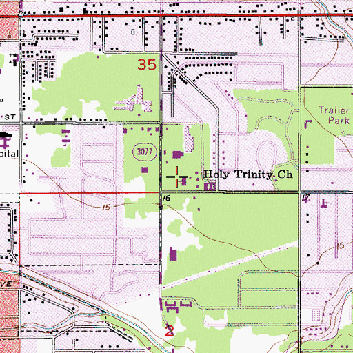 Topographic Map of Holy Trinity Episcopal Church, LA