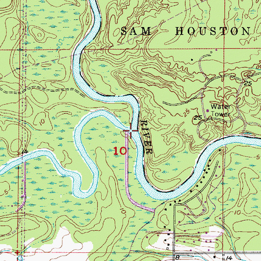 Topographic Map of Houston River, LA