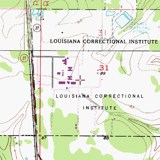 Topographic Map of Louisiana Correctional Institute, LA