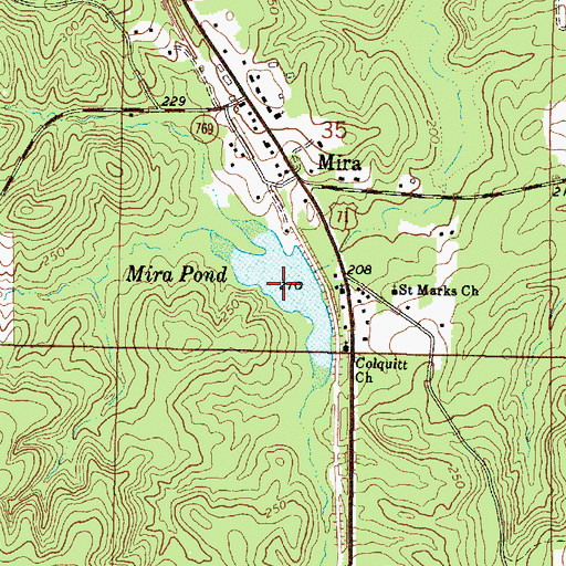 Topographic Map of Mira Pond, LA
