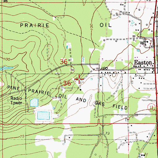 Topographic Map of Pine Prairie Oil and Gas Field, LA