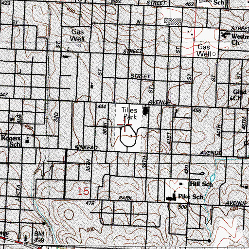 Topographic Map of Tilles Park, AR