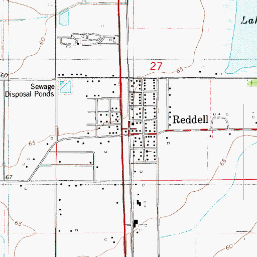 Topographic Map of Reddell, LA