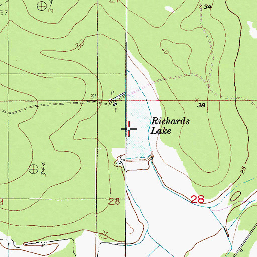 Topographic Map of Richards Lake, LA