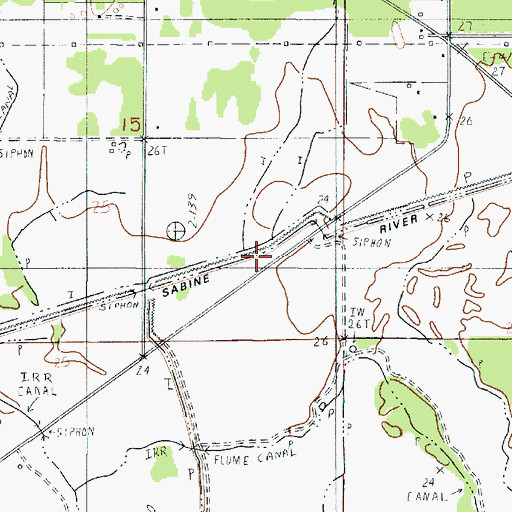 Topographic Map of Sabine River Diversion System, LA