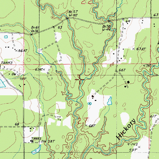 Topographic Map of Wild Cow Creek, LA