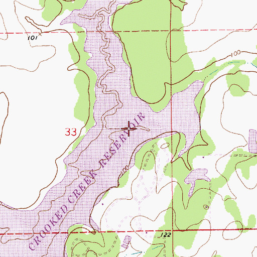 Topographic Map of Crooked Creek Reservoir, LA