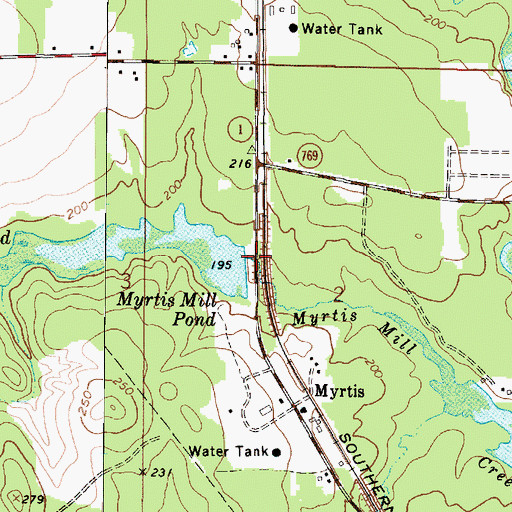 Topographic Map of Myrtis Mill Pond Dam, LA