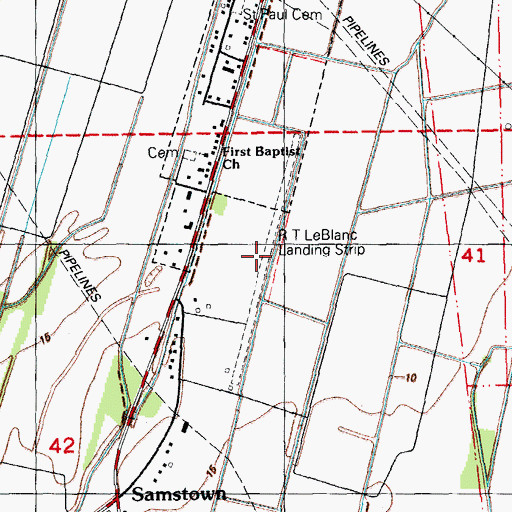 Topographic Map of R T Le Blanc Landing Strip, LA
