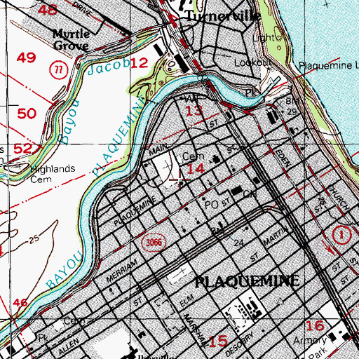 Topographic Map of Macedonia Baptist Church, LA