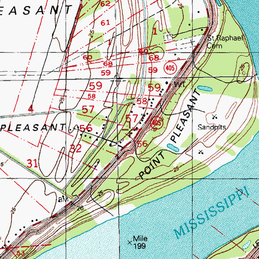 Topographic Map of Point Pleasant School (historical), LA