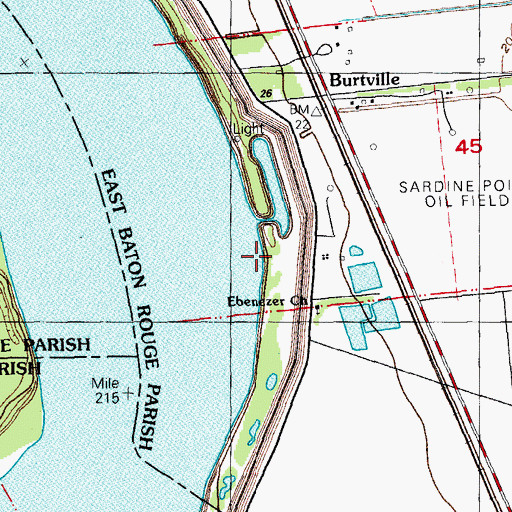 Topographic Map of Manchac Revetment, LA