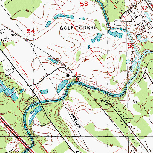 Topographic Map of Saint Bernard Spur (historical), LA