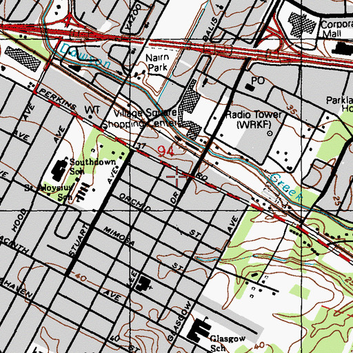 Topographic Map of Southdowns Shopping Center, LA