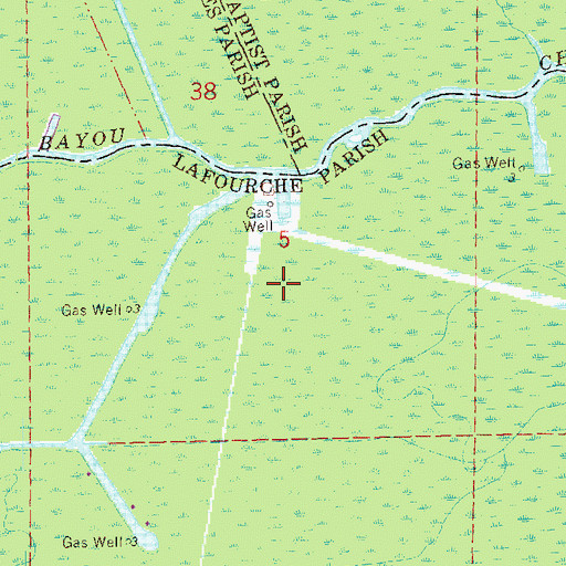 Topographic Map of Bayou Chevreuil Gas Field, LA