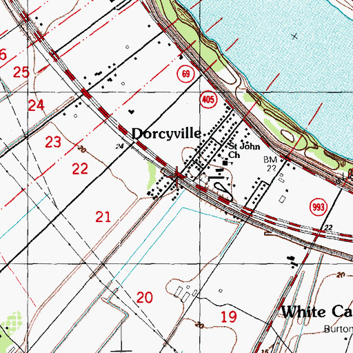 Topographic Map of Cedar Grove (historical), LA