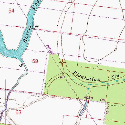 Topographic Map of Plantation Slough, LA
