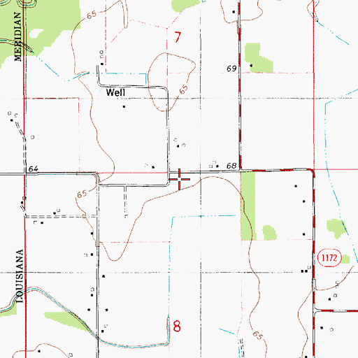 Topographic Map of Evangeline Parish, LA
