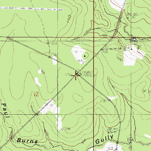 Topographic Map of Fields Lookout Tower, LA