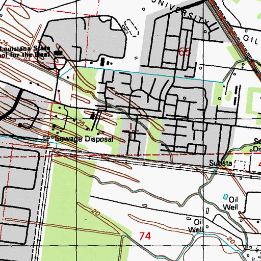 Topographic Map of Heatherstone, LA