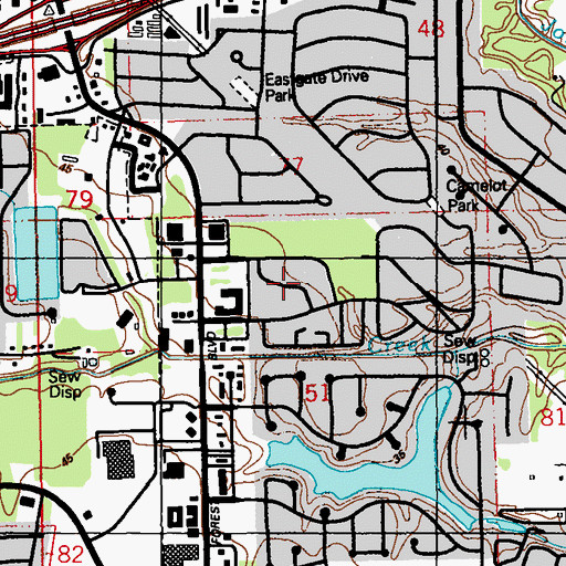 Topographic Map of Kingsbridge, LA