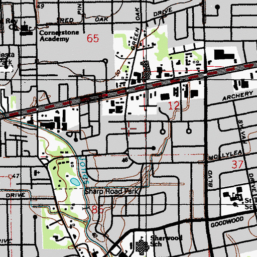 Topographic Map of McGehee Place, LA