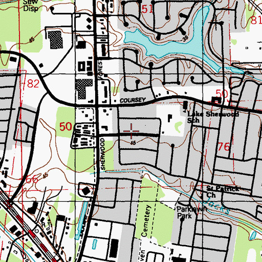 Topographic Map of Parkview Oaks, LA
