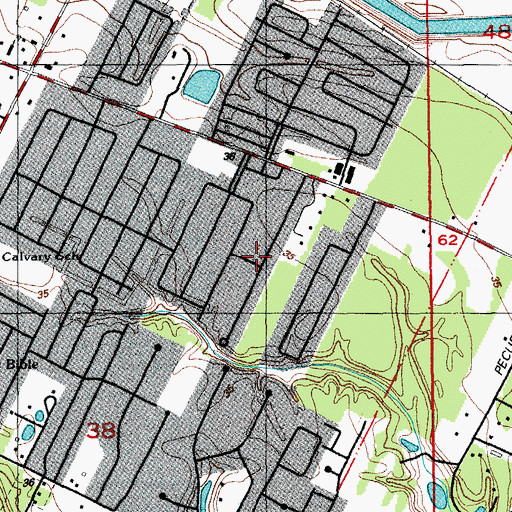 Topographic Map of Perkins South, LA