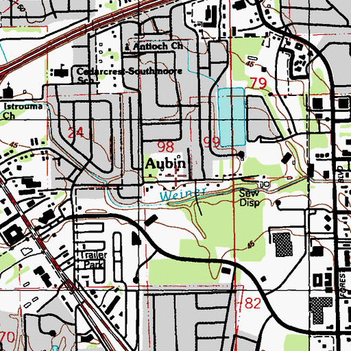 Topographic Map of Plaza 12 Garden Homes, LA