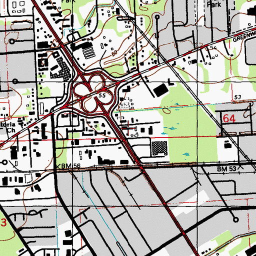 Topographic Map of Royal Industrial Park, LA
